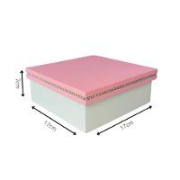 Kit Com 12un De Caixa Personalizada Com Strass 100% Mdf (17x17x07) Rosa/branco - 5