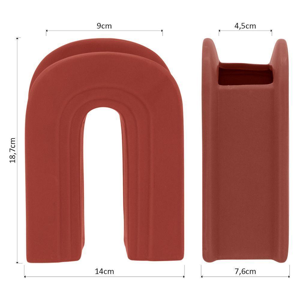 Opala Vaso 18X14X7Cm Cerâmica Coral - 5