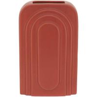 Opala Vaso 24X15X9Cm Cerâmica Coral - 2