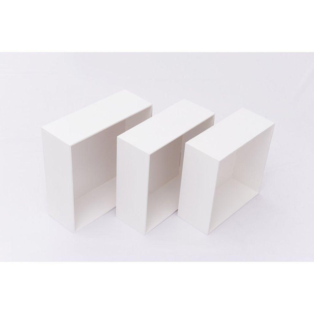 Kit Trio De Nicho Grande Decorativo Quarto/sala 100% Mdf Branco - 1