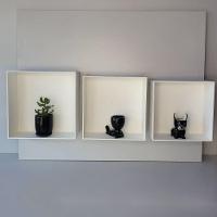 Kit Trio De Nicho Grande Decorativo Quarto/sala 100% Mdf Branco - 5