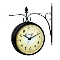 Relógio Parede Herweg 6358 Retrô Dupla Face Tipo Estação Preto - 1