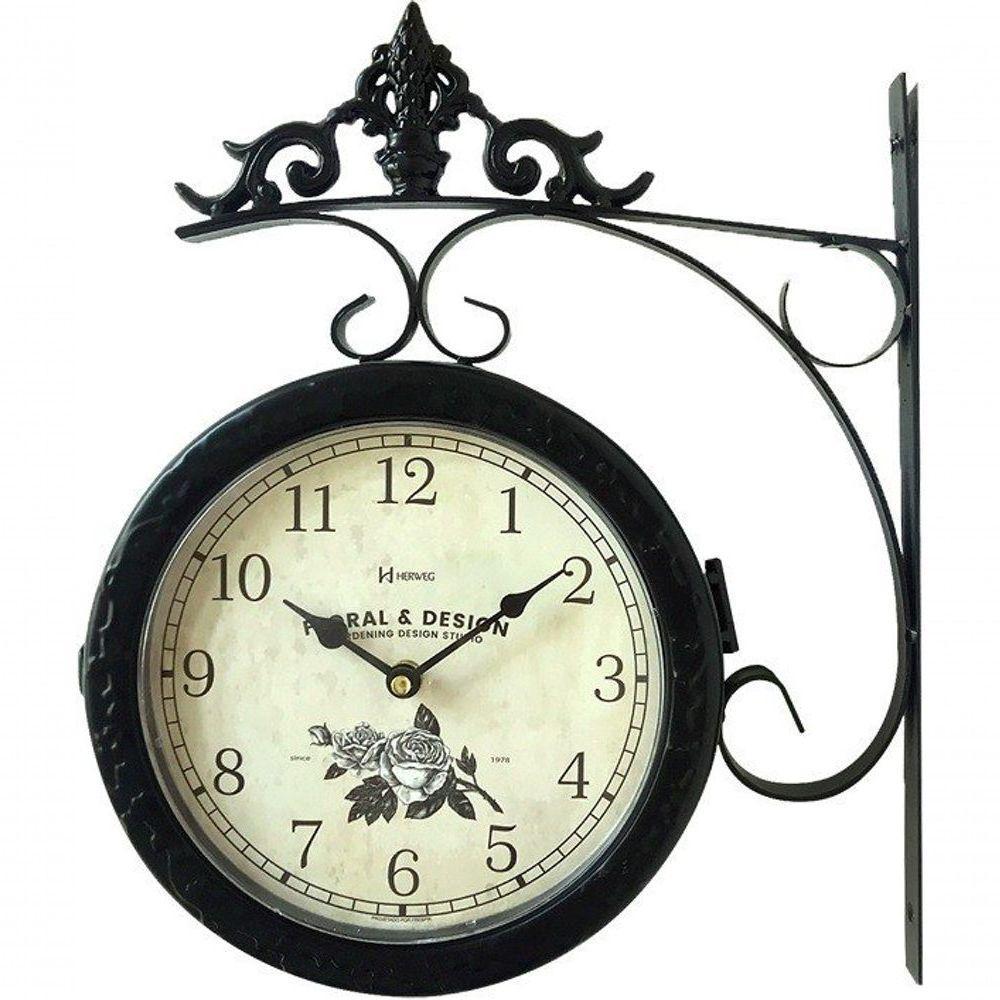 Relógio De Parede Dupla Face Estação Trem/ Varanda/ Jardim Herweg 6488 - 1