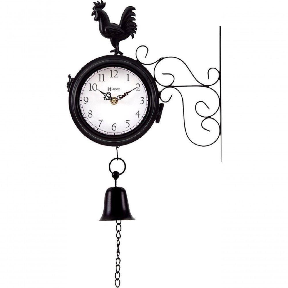 Relógio De Parede Moderno Dupla Face Retrô Sino Galo Herweg 6489 - 1