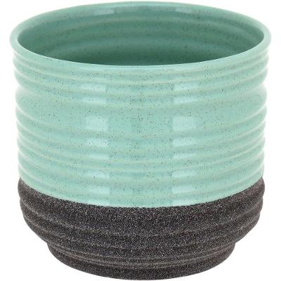 Macao Cachepô 13X15X15Cm Cerâmica Azul