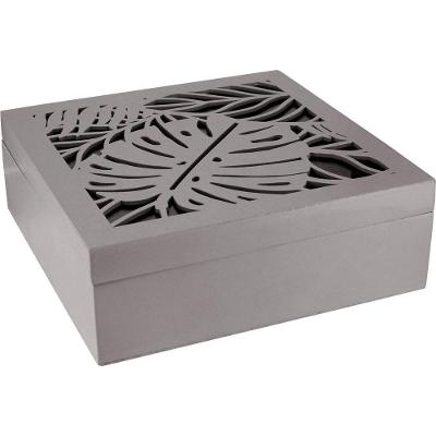 Surya Caixa Organizadora 7X20X20Cm Mdf Cinza