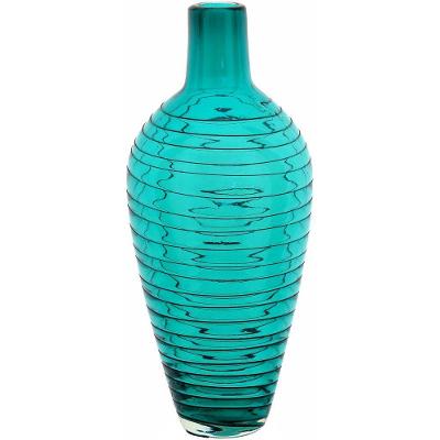 Swirl Garrafa Decorativa 34X15X15Cm Vidro Azul