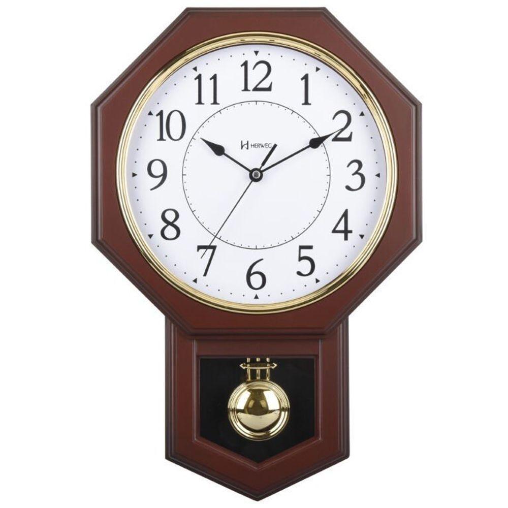 Relógio De Parede Clássico Pêndulo E Musical Herweg 530018 - 1