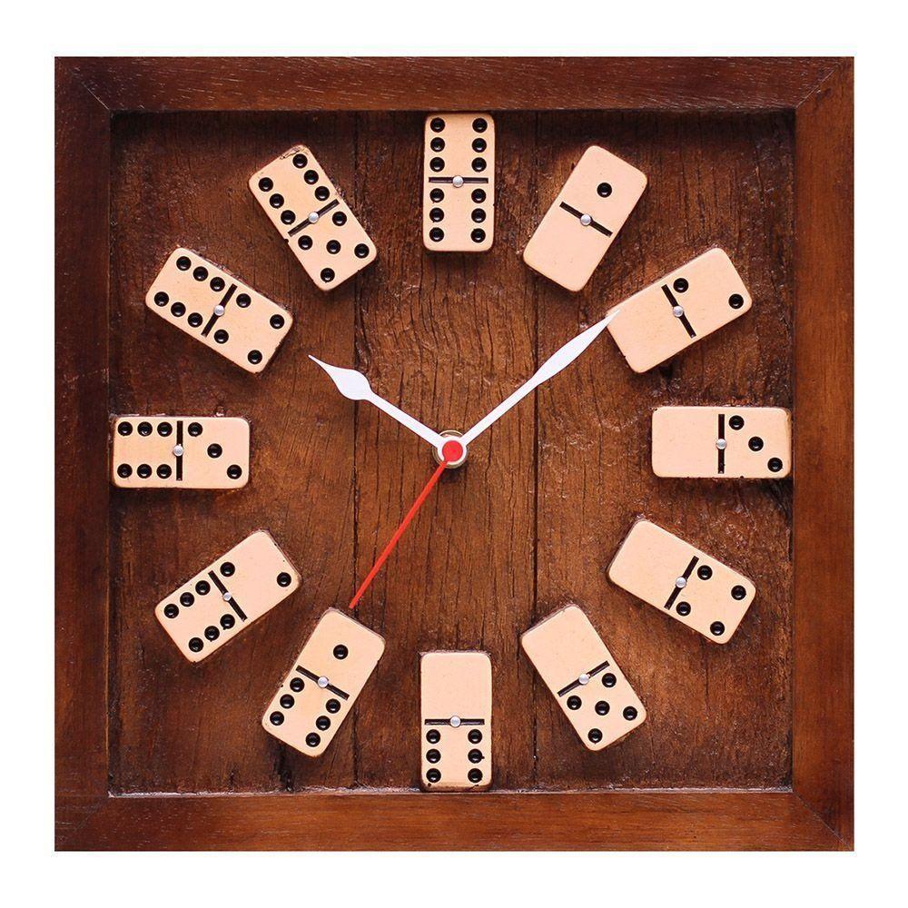 Relógio De Parede Quadrado - Jogo Dominó - 1