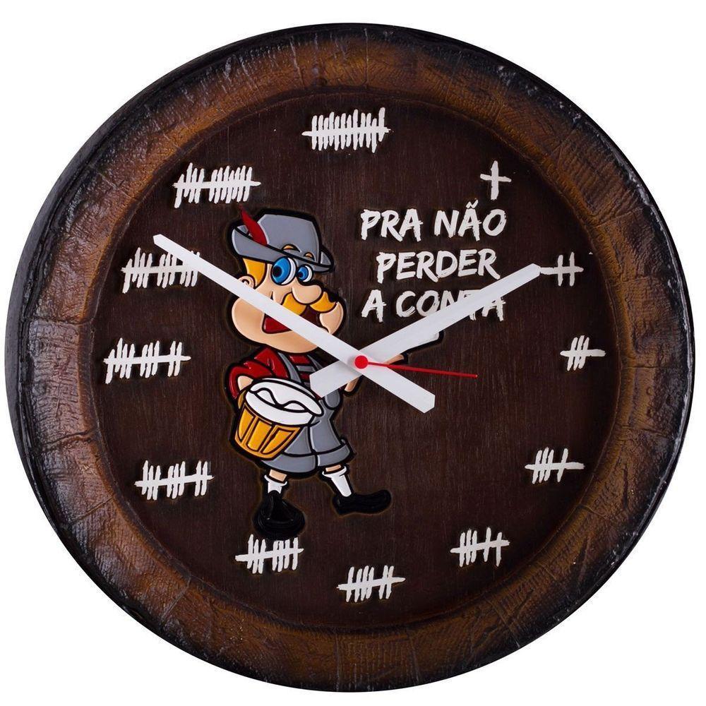 Relógio Barril Decorativo Grande - Pra Não Perder A Conta - 1