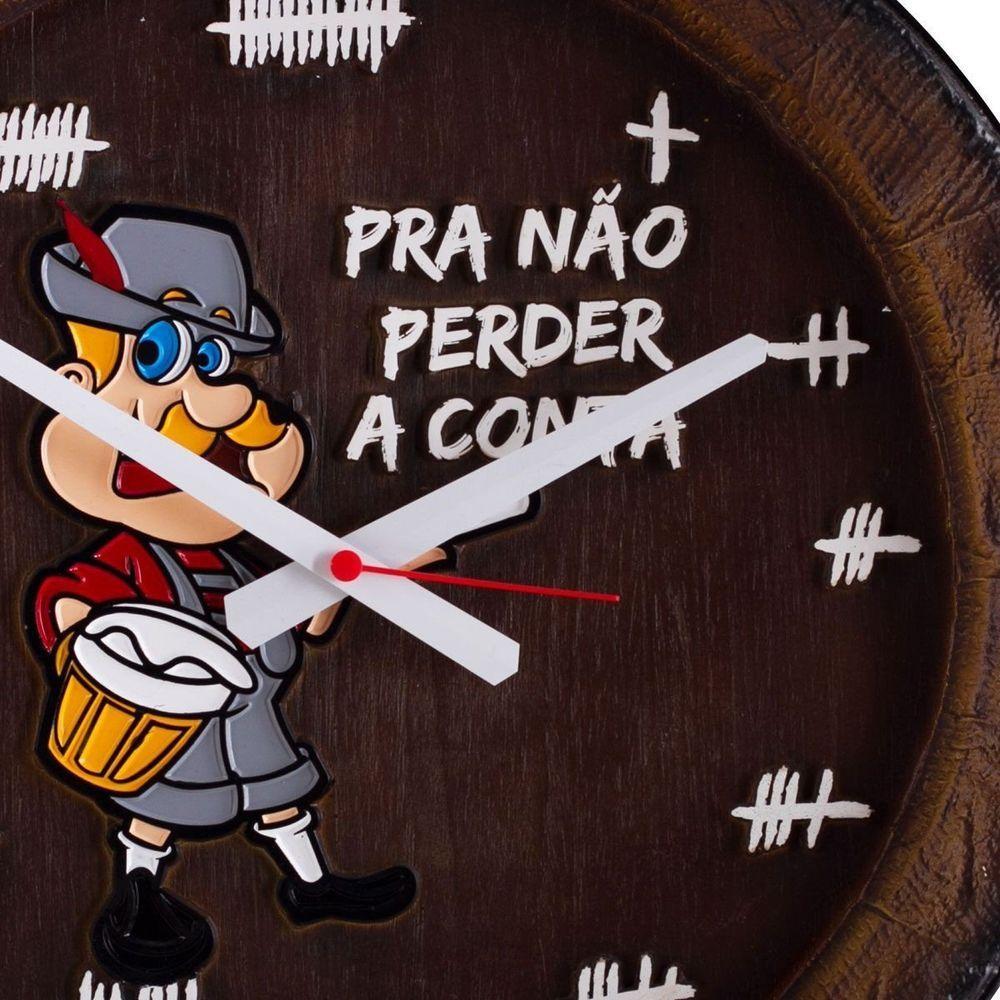Relógio Barril Decorativo Grande - Pra Não Perder A Conta - 2