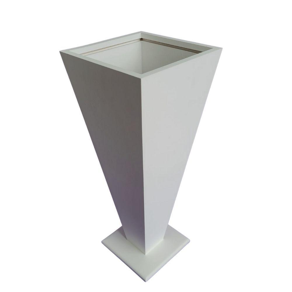 Vaso Taça De Canto Em Mdf (40cm) Branco - 4
