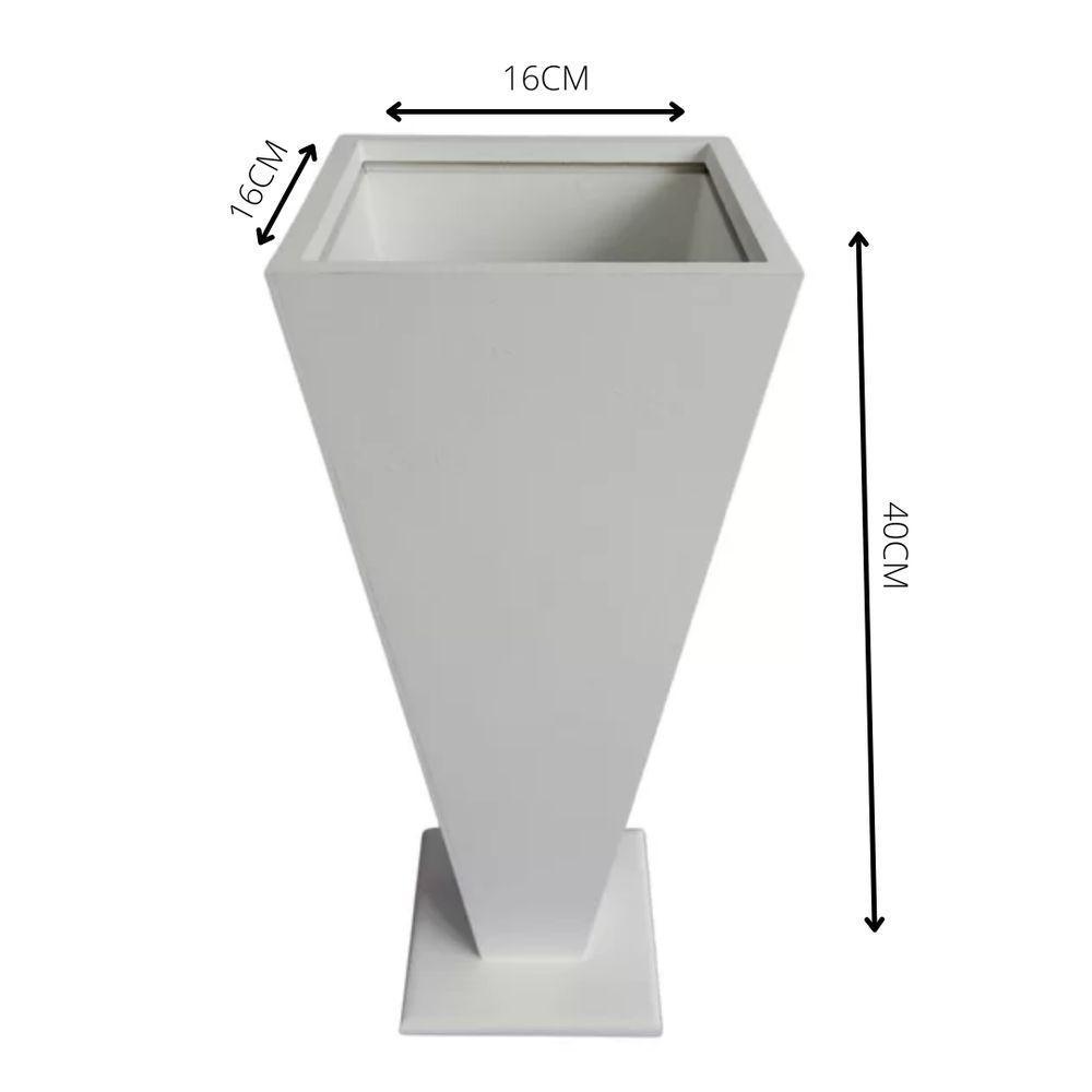 Vaso Taça De Canto Em Mdf (40cm) Branco - 5