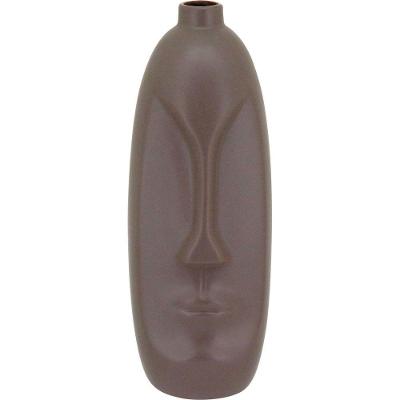 Zen Vaso 27X10X9Cm Cerâmica Cinza