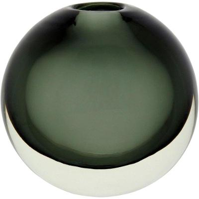 Vaso 14X15X10Cm Vidro Cinza