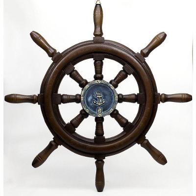 Timão De Barco Decorativo Em Resina 50cm Náutica