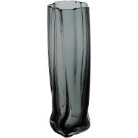 Vaso 30X15X10Cm Vidro Cinza - 9