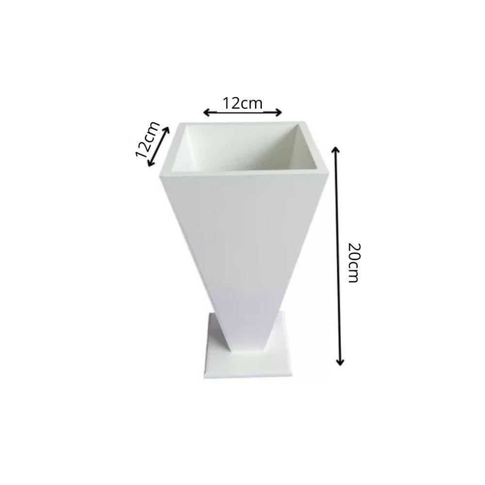 Vaso Taça De Canto Em Mdf (20cm) Branco - 2