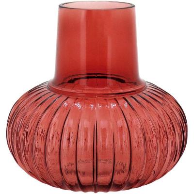 Wave Vaso 18X18X18Cm Vidro Vermelho