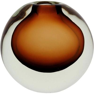 Vaso 14X15X9Cm Vidro Âmbar