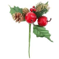 10 Ramos Maçã Decoração De Natal Artificial 18cm - 1