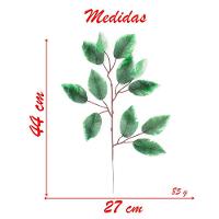12 Ramos Decoração Arranjo Ficus Artificial Planta Decorativa Plástico 4 Galhos Cada 44cm - 2