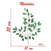 12 Ramos Decoração Arranjo Ficus Artificial Planta Decorativa Plástico 14 Galhos Cada 55cm - 5