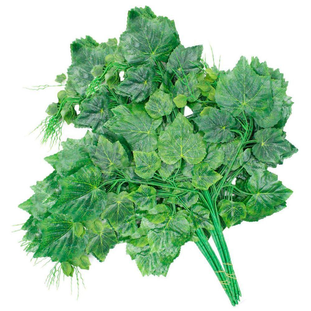 12 Ramos Decoração Arranjo Uva Artificial Planta Decorativa Plástico 5 Galhos Cada 65cm - 1