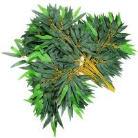 12 Ramos Decoração Arranjo Bambu Artificial Planta Decorativa Plástico 12 Galhos Cada 57cm - 1