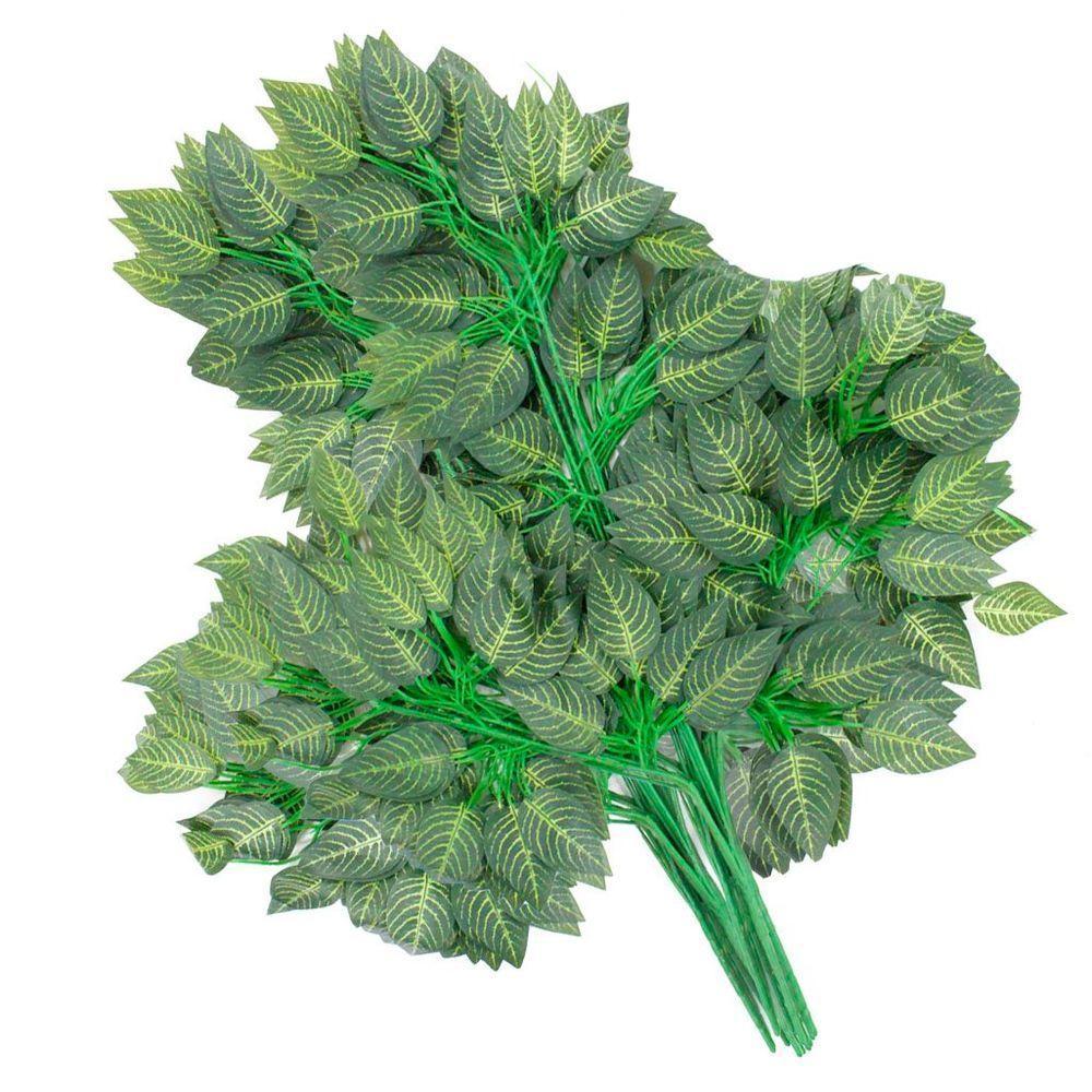 12 Ramos Decoração Arranjo Ficus Artificial Planta Plástico 14 Galhos Cada 61cm - 1