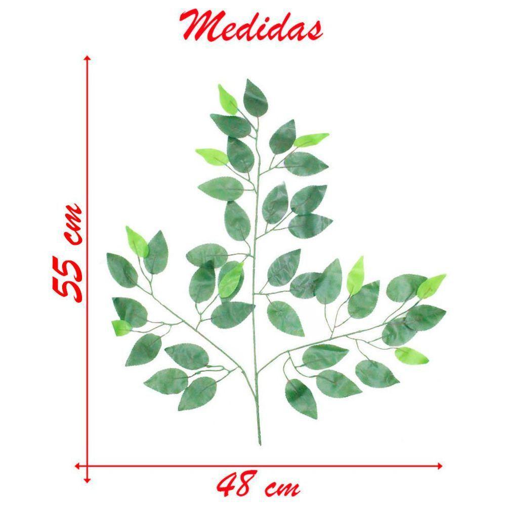 12 Galhos Decoração Arranjo Fícus Artificial Planta Decorativa 55cm - 3
