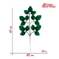 12 Ramos Decoração Arranjo Folhas De Rosa Artificial Planta Plástico 5 Galhos Cada 47cm - 3