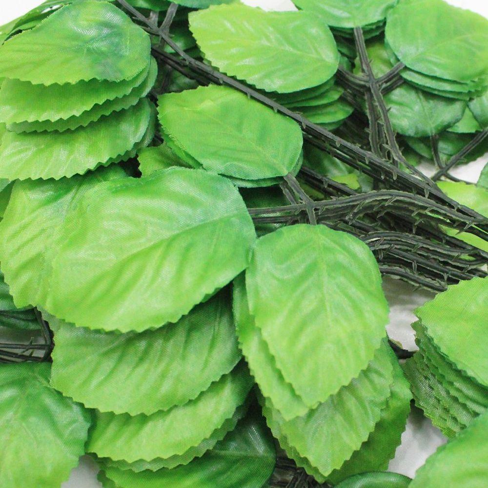 84 Ramos Decoração Arranjo Folhas De Rosa Artificial Planta Plástico 5 Galhos Cada 47cm - 2