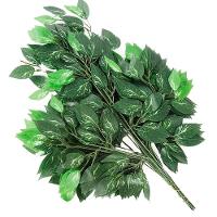 12 Ramos Decoração Arranjo Fícus Artificial Verde 14 Galhos Cada 60cm - 1