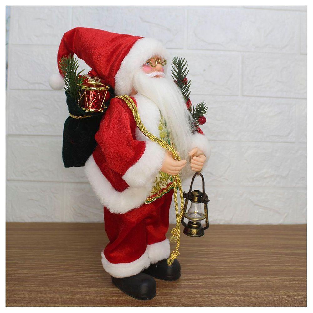 Boneco De Natal Papai Noel Tecido Lampião 30cm - 2