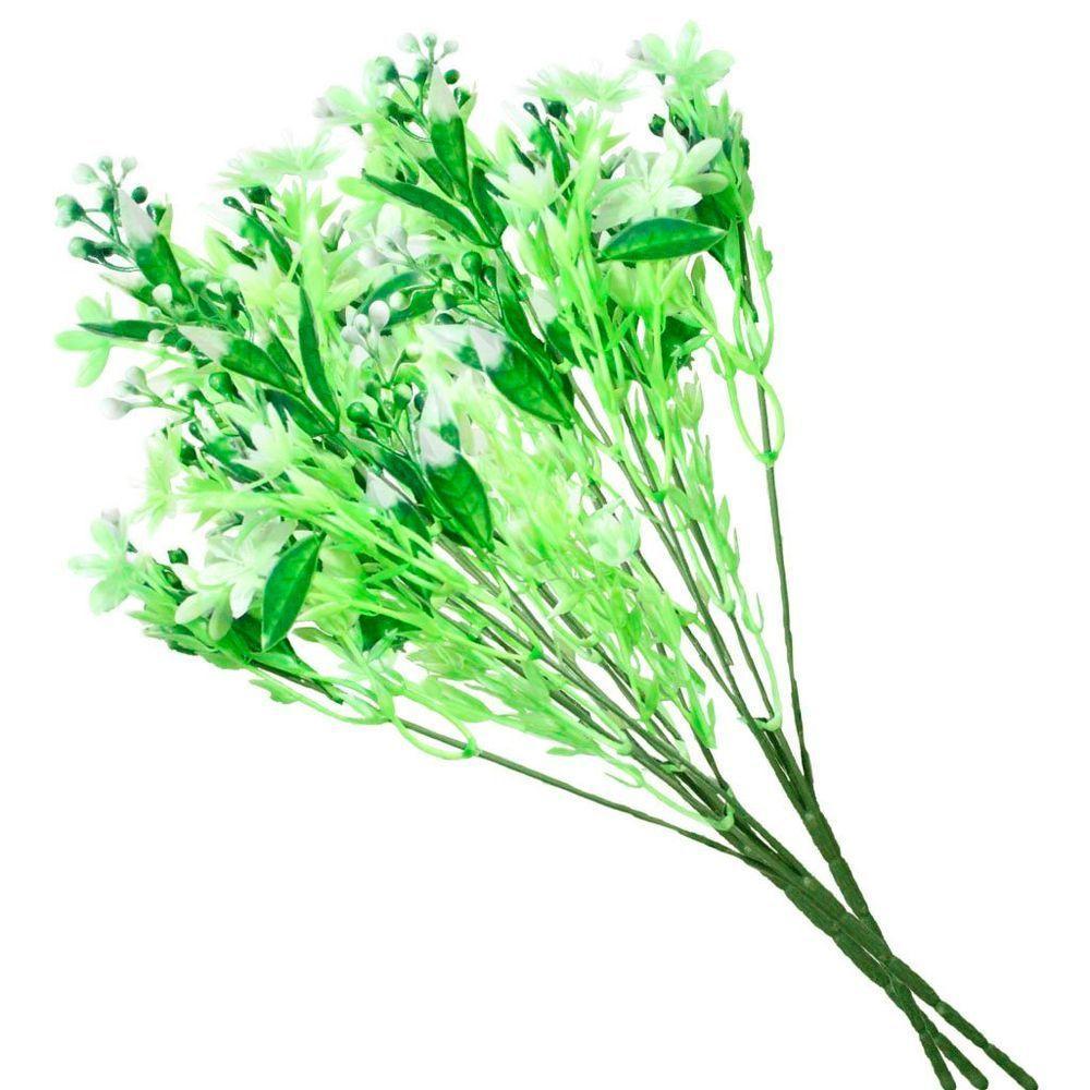 1 Ramo Decoração Arranjo Planta Artificial 5 Galhos Cada 36cm - 1