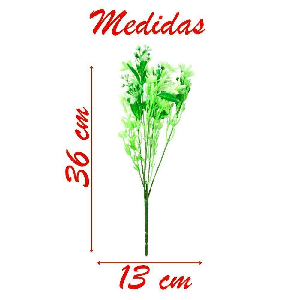 1 Ramo Decoração Arranjo Planta Artificial 5 Galhos Cada 36cm - 2