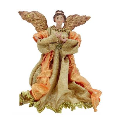 Anjo Pendente Natural Com Dourado 25cm