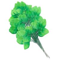 48 Ramos Decoração Arranjo Folhas De Rosa Artificial Planta Plástico 5 Galhos Cada 47cm - 1