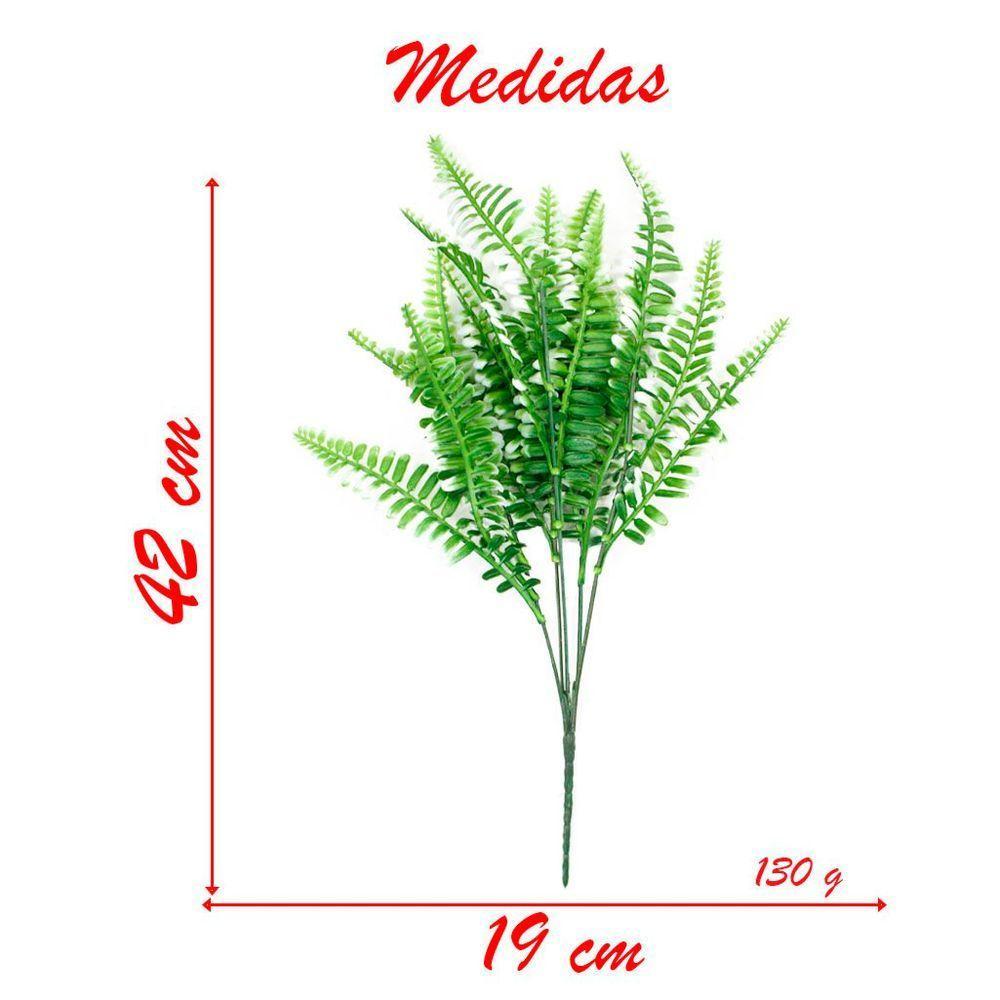 1 Ramo Decoração Arranjo Samambaia Artificial 42cm - 2