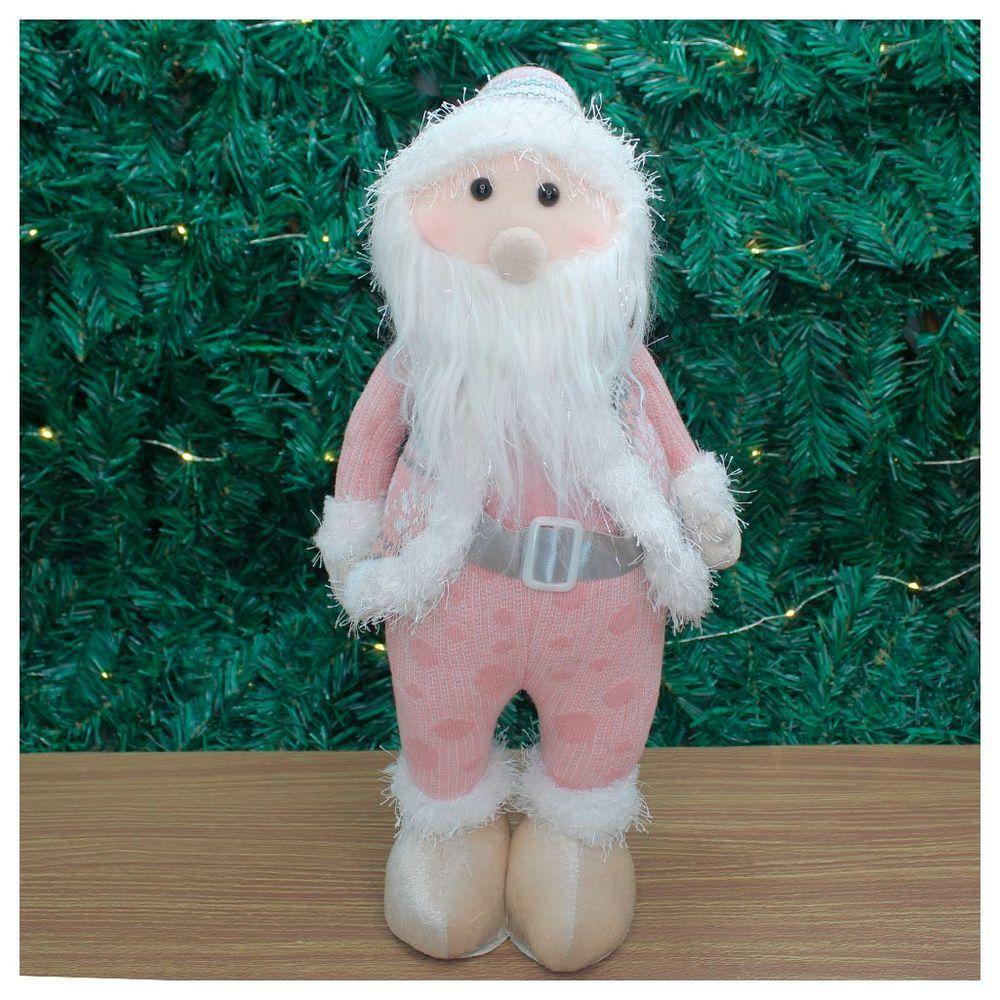 Boneco Natal Papai Noel Rosa Natalino 42cm - 1