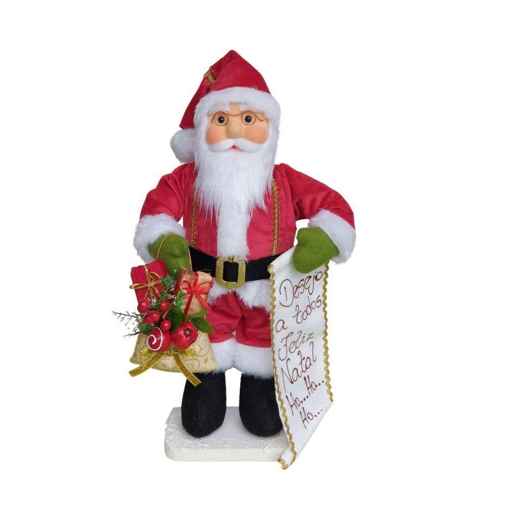 Boneco Natal Papai Noel Pergaminho 50cm - 1