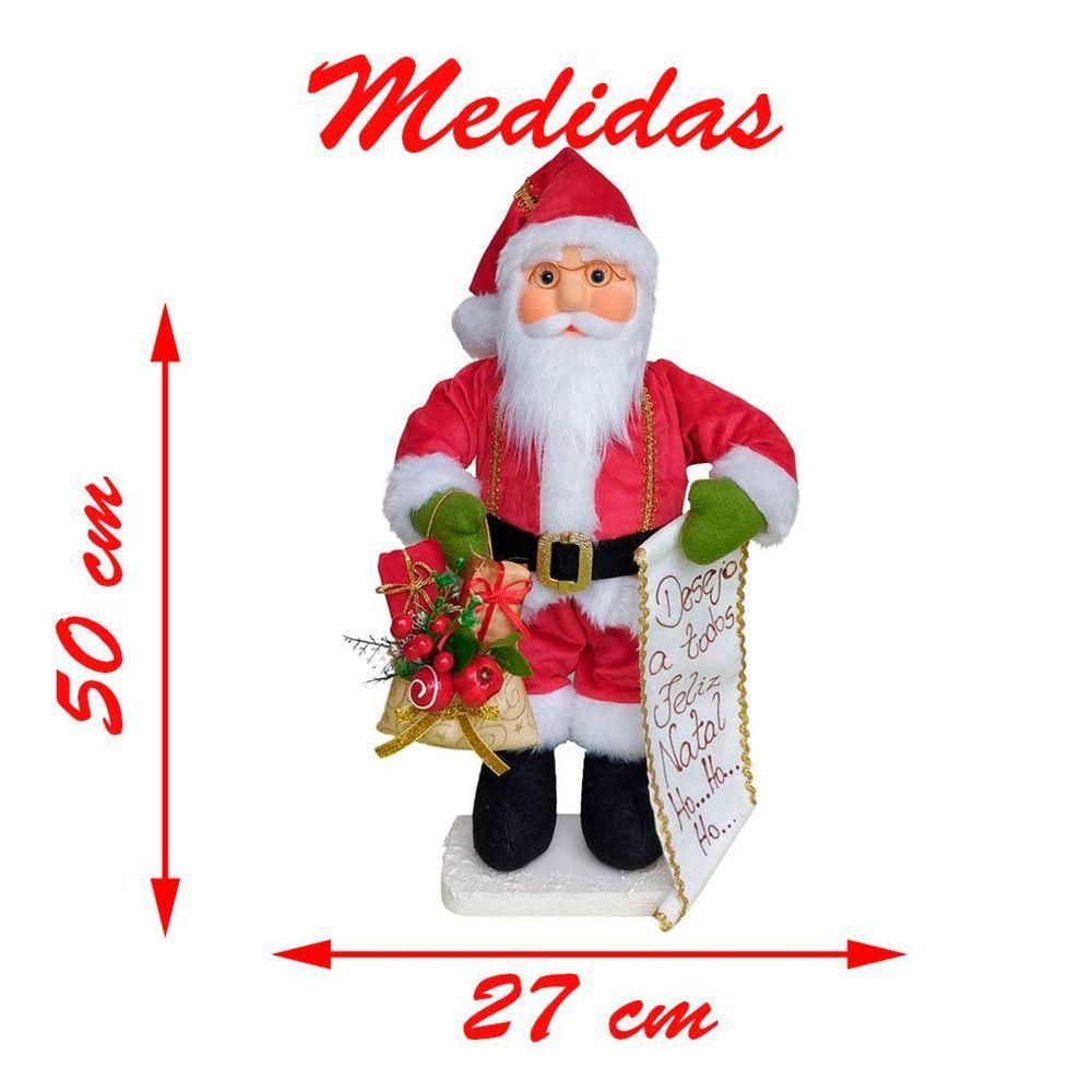 Boneco Natal Papai Noel Pergaminho 50cm - 2