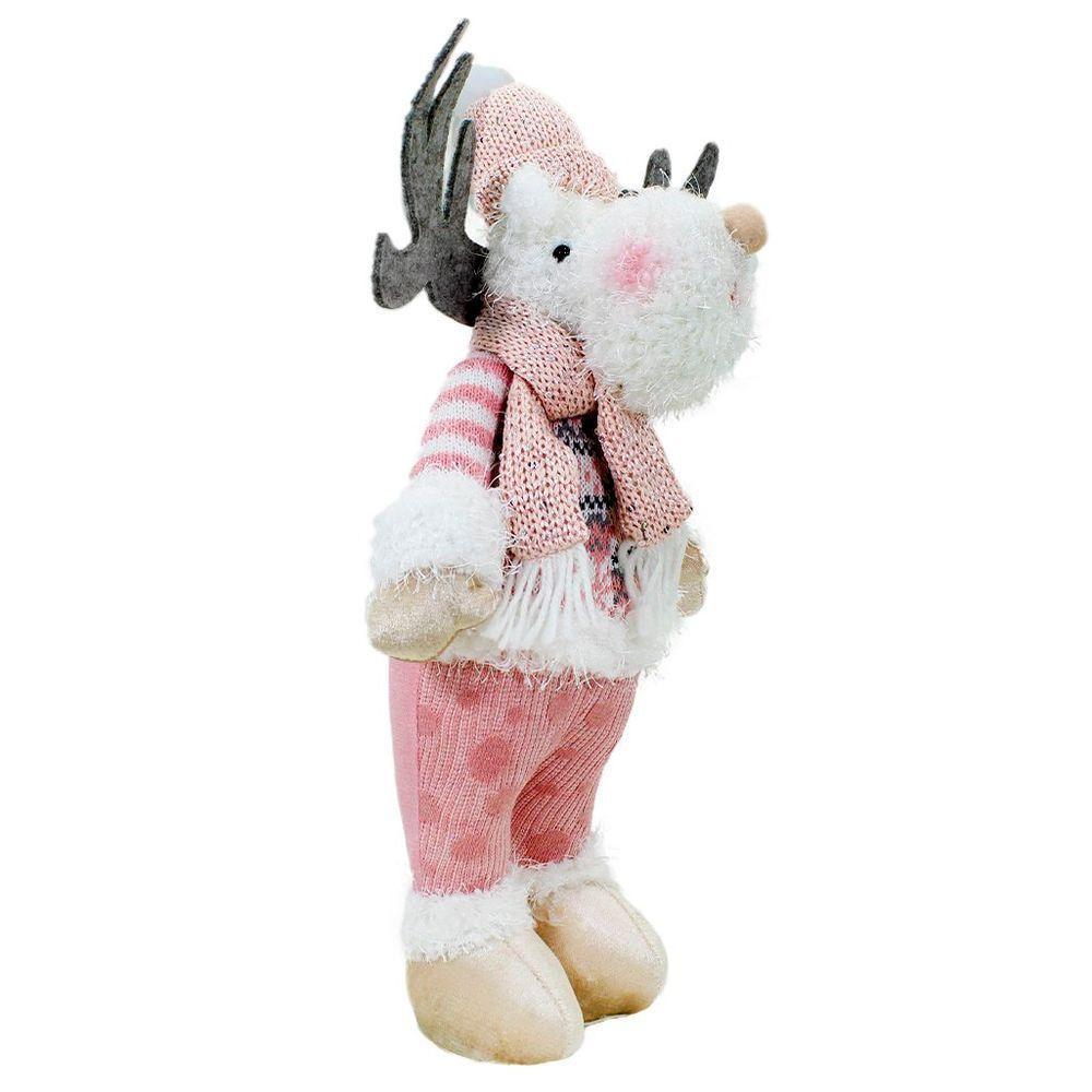 Boneco Natal Rena Rosa Natalina Tecido 44,5cm - 3