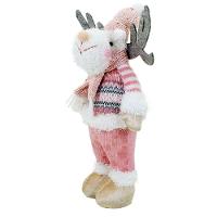 Boneco Natal Rena Rosa Natalina Tecido 44,5cm - 2