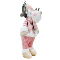 Boneco Natal Rena Rosa Natalina Tecido 44,5cm - 3