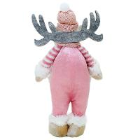 Boneco Natal Rena Rosa Natalina Tecido 44,5cm
