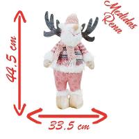 Boneco Natal Rena Rosa Natalina Tecido 44,5cm - 5