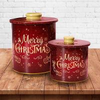 Conjunto De Latas Natalinas Para Doces Chocolates Merry Christmas - 1