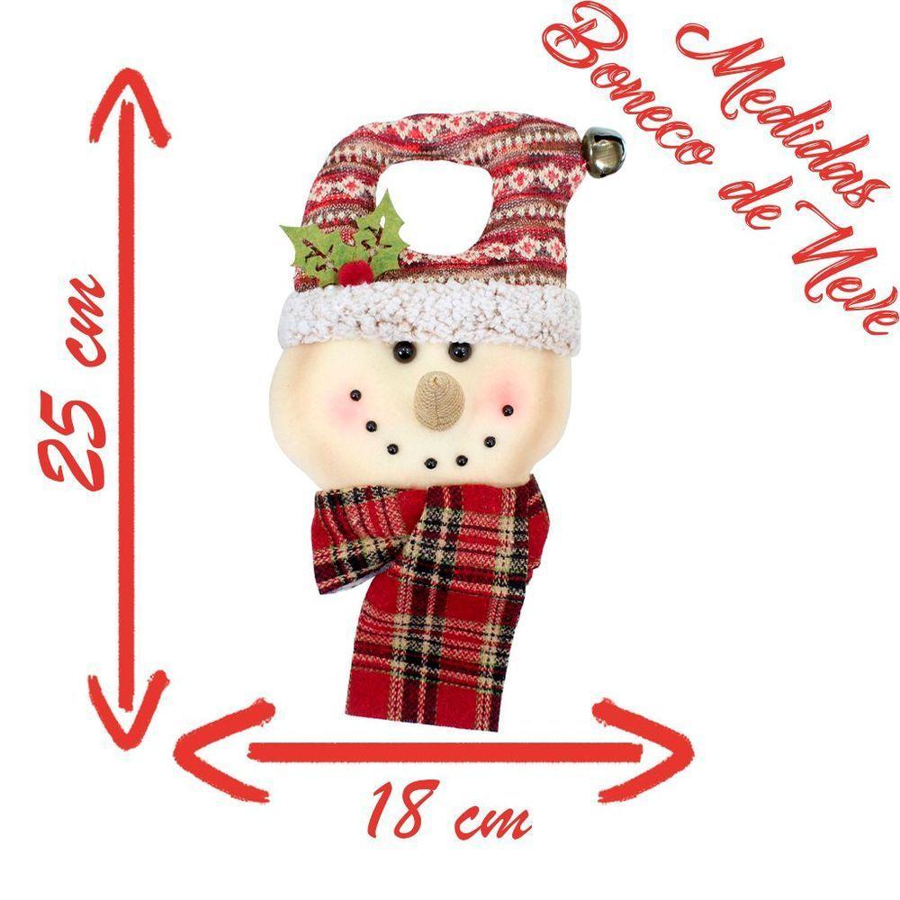 Decoração Enfeite Natal Boneco Neve Vermelho árvore De Natal 25cm - 2